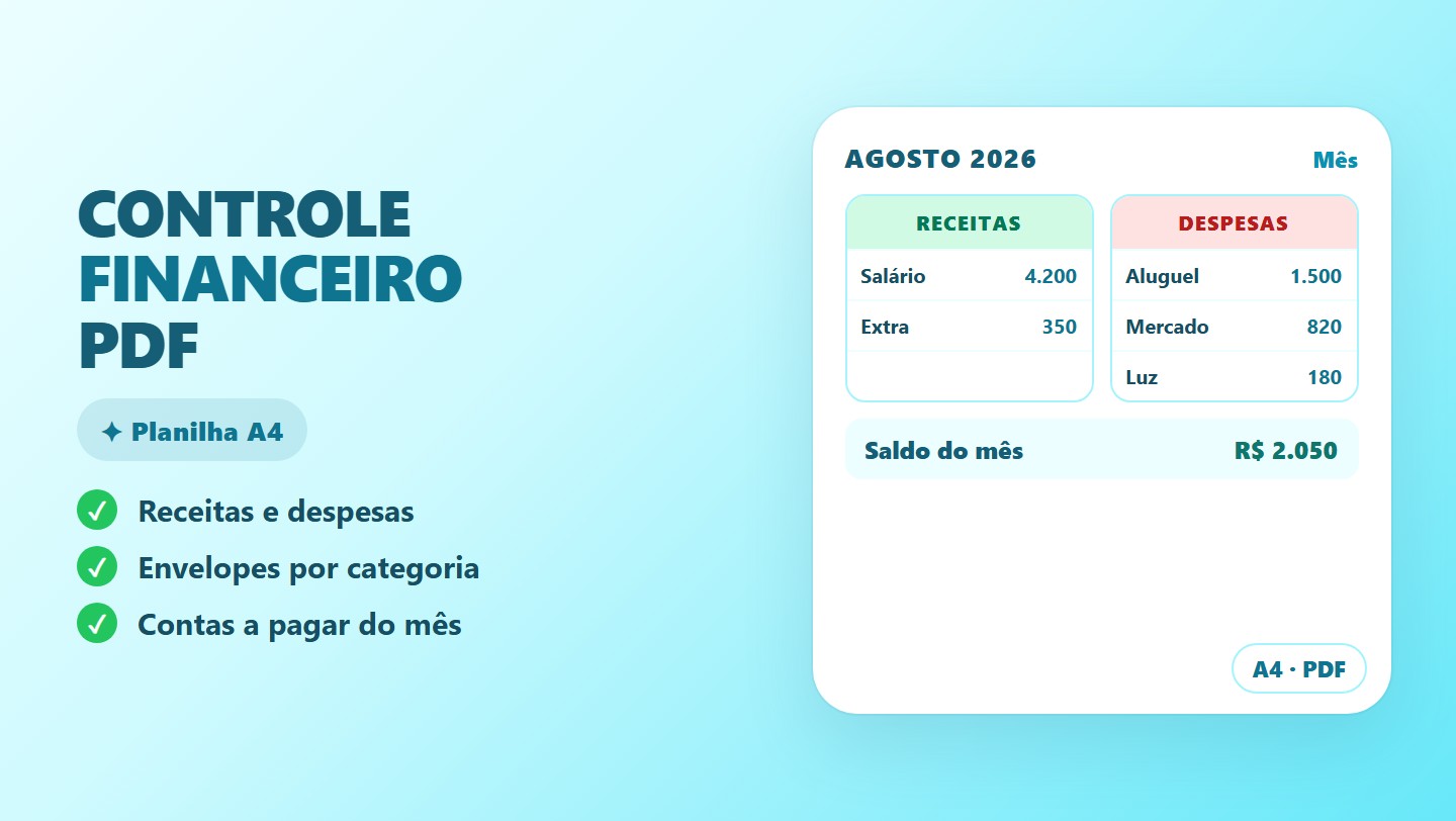 Controle Financeiro PDF Grátis para Imprimir