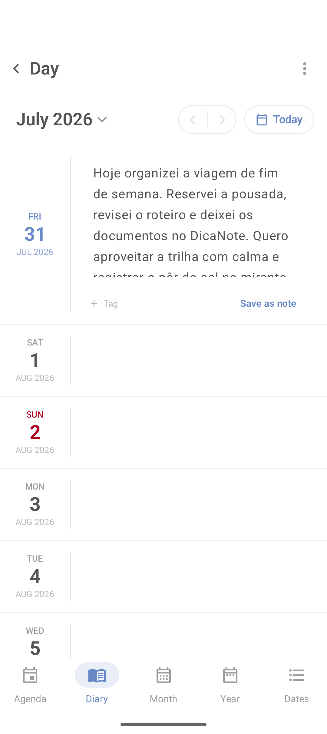 DicaNote Diary